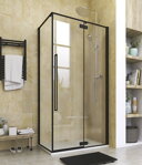 Aquatek JAGUAR R23 OBDĹŽNIKOVÝ SPRCHOVÝ KÚT 120x80, čierny, sklo číre