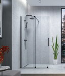 Aquatek OASIS BLACK K2 120 SPRCHOVÉ DVERE, čierna matná sklo číre