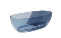 Besco MEXA BLUE WAVE 170 VAŇA VOĽNE STOJACA 170x78, modrá zo syntetickej živice, klik-klak čierny WAM-170-BWB