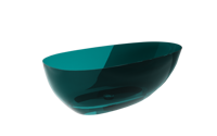 Besco XARA OCEAN BREEZE 160 VAŇA VOĽNE STOJACA 160x75, zelená zo syntetickej živice, klik-klak chróm WAX-160-OBC
