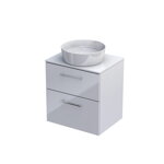Oristo GEO SKRINKA S DOSKOU 60 cm, biela lesklá KI01-ZB2S-60-1