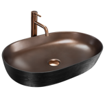 Rea CLEO 61 COPPER BRUSH/BLACK UMÝVADLO NA DOSKU, čierno-medené keramické REA-U6383