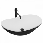 Rea ROYAL BLACK/WHITE UMÝVADLO NA DOSKU, čierno-biele keramické REA-U6600