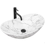 Rea ROYAL STATUARIO MARBLE MATT UMÝVADLO NA DOSKU, imitácia kameňa keramické REA-U8010