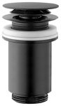 Umyvadlová výpust 5/4“, click-clack, veľká zátka, max 80mm, čierna mat