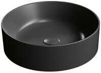 KUBE X keramické umývadlo na dosku, priemer 45cm, čierna mat