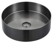 AURUM nerezové umývadlo, priemer 38 cm, vrátane výpuste, antracit