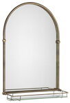 TIGA zrkadlo 48x67cm, sklenená polička, bronz