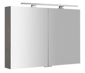 MIRRÓ galérka s LED osvetlením, 100x70x16cm, dub strieborný