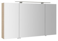 MIRRÓ galérka s LED osvetlením, 3x dvierka, 120x70x16cm, brest Bardini