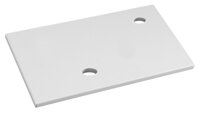 MINOR doska pod umývadielko 40x22,5cm, umývadlová batéria vpravo, liaty mramor, biela