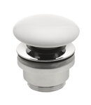 Umývadlová výpust 5/4", click-clack, keramická zátka, biela