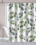 Sprchový záves 180x180cm, polyester, eukalyptus