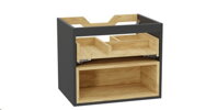 Excellent Tuto 2.0 skrinka telo 60 cm, 2 drawers bez čelo, bez pracovná doska, biela lesklá/dub