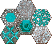 Tubadzin LACE ABSINTHE LESK 22,1X28,9 mozaika