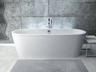 Besco VICTORIA 185 VAŇA VOĽNE STOJACA, 185x83 biela s panelom sanitárny kompozit WKV-185-WO