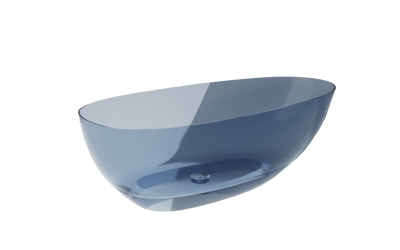 Besco XARA BLUE WAVE 160 VAŇA VOĽNE STOJACA 160x75, modrá zo syntetickej živice, klik-klak čierny WAX-160-BWB