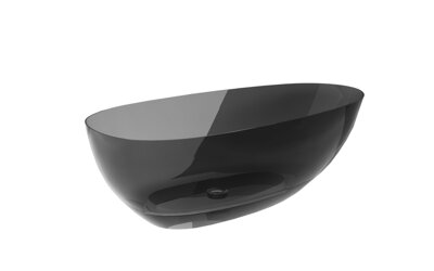 Besco XARA CARBON GREY 160 VAŇA VOĽNE STOJACA 160x75, sivá zo syntetickej živice, klik-klak chróm WAX-160-CGC