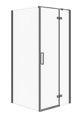 Cersanit JOTA ŠTVORCOVÝ SPRCHOVÝ KÚT pravý 90x90, čierny, sklo číre S160-004