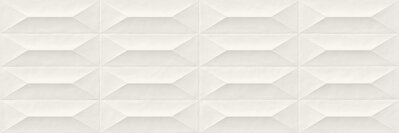 Marazzi COLORPLAY M4KT WHITE STR. CABOCHON 3D REKT. 30x90 obklad