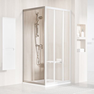 Ravak SPRCHOVÁ PEVNÁ STENA APSS-90 198 satin + transparent ku sprchovým dverám 94070UR2Z1