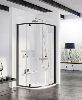 Ravak SPRCHOVÝ KÚT PSKK3-100 black + transparent 376AA300Z1
