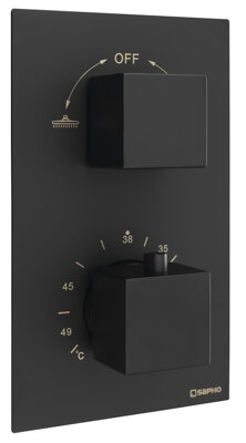 LATUS podomietková sprchová termostatická batéria, box, 2 výstupy, čierna