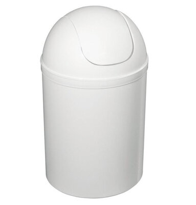Odpadkový kôš výklopný, 5 l, plast, biela