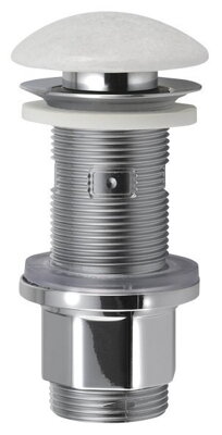 BLOK umývadlová výpust 5/4", click-clack, zátka biely mramor, leštený