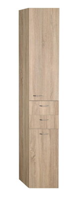 ZOJA/KERAMIA FRESH skrinka vysoká s košom 35x184x29cm, ľavá, dub platin