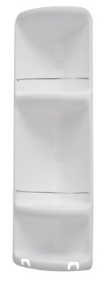 CAESAR rohová polička s 3 poschodiami, 226x710x160 mm, ABS plast, biela