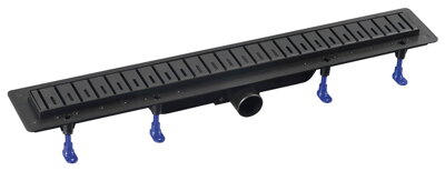 KLAVER BLACK sprchový kanálik s nerezovým roštom, superflow, DN50, 910x122x65 mm