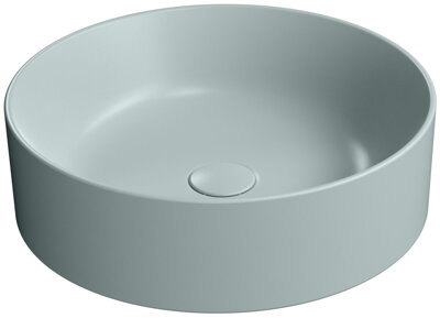 KUBE X keramické umývadlo na dosku, priemer 45cm, ghiaccio mat