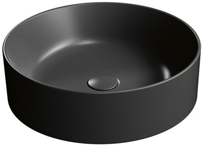 KUBE X keramické umývadlo na dosku, priemer 45cm, čierna mat