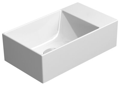 KUBE X keramické umývadlo 40x23cm, bez otvoru, pravé/ľavé, biela mat