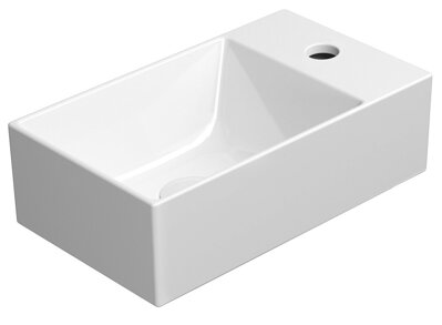 KUBE X keramické umývadlo 40x23 cm, pravé/ľavé, biela ExtraGlaze