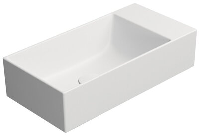 KUBE X keramické umývadlo 50x25cm, bez otvoru, pravé/ľavé, biela mat