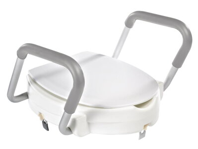 WC sedátko zvýšené 10cm, s madlami, biele