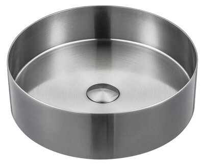 AURUM nerezové umývadlo, priemer 38 cm, vrátane výpuste, brúsená nerez