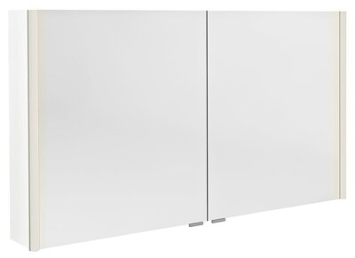 ALIX galerka s LED osvetlením, 2x dvierka, 126x70x17,5cm, biela