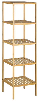BAMBUS policový regál 37x37x140cm, 5 políc, bambus