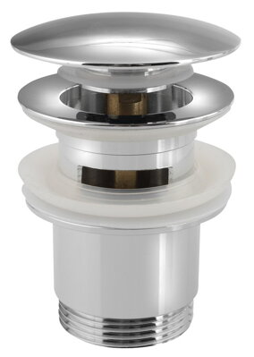 Umývadlová výpust 5/4", click-clack, veľká zátka, tl.30-45mm, chróm