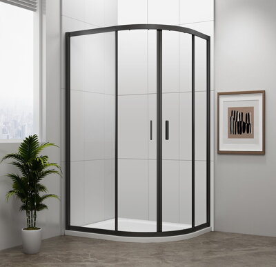 EASY BLACK štvrťkruhová sprchová zástena 1000x800mm, L/R, číre sklo
