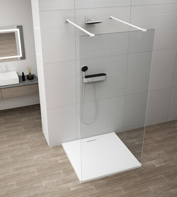 ESCA WHITE MATT jednodielna sprchová zástena do priestoru, číre sklo, 1500 mm