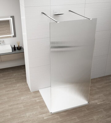 ESCA CHROME jednodielna sprchová zástena do priestoru, sklo Flute , 1100 mm