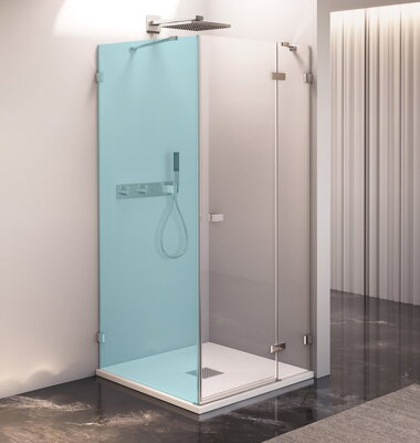 FORTIS EDGE sprchové dvere bez profilu 900mm, číre sklo, pravé