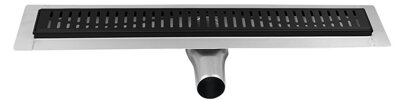 MANUS BLACK nerezový sprchový kanálik s roštom ONDA, 1250x130x55 mm