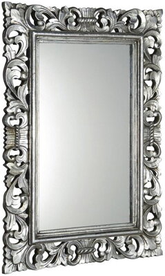 SCULE zrkadlo v ráme, 80x120cm, strieborná Antique