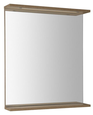 KORIN STRIP zrkadlo s LED osvetlením 60x70x12cm, dub platin