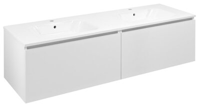 LOREA skrinka s dvojumývadlom 141x46x51,5cm (70+70cm), biela matná